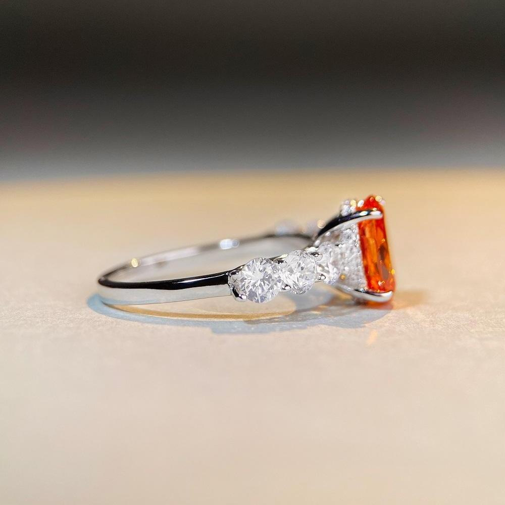 s925 sterling silver ring for women with 3 Karat big diamond and Fanta color, cross-border live broadcast style11