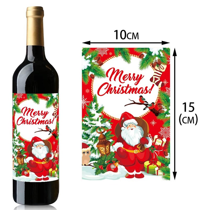 国境を越えた新しいクリスマス装飾ステッカー創造性ボトルシールクリスマスパーティー装飾用品|undefined