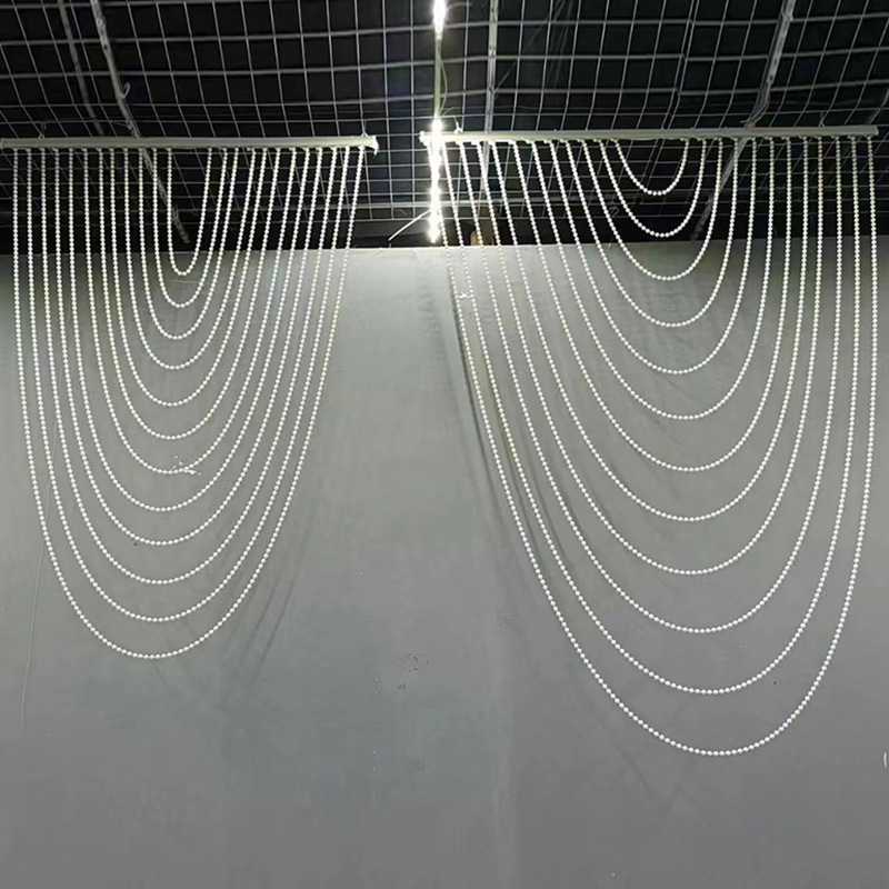 Pearl Curtain Hanging Curtain Arch Wave Wedding Props Background Hall Korean Style Flowing Water New Wedding Ceiling Chain Water Wave