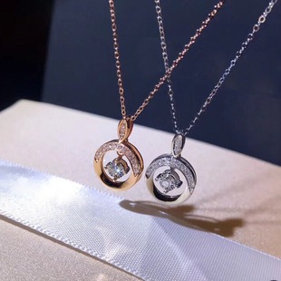 Wholesale Diamond Necklace Women 18K Real Gold Diamond Necklace Smart Diamond Large Gold K Gold au750 Diamond Pendant