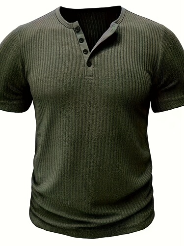 Short Sleeve Solid Stripe Pattern Knit T-shirt Chic And Cross-border