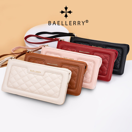 New women's long wallet Baellerry Korean style quilted zipper clutch bag fashionable thin mobile phone bag for women