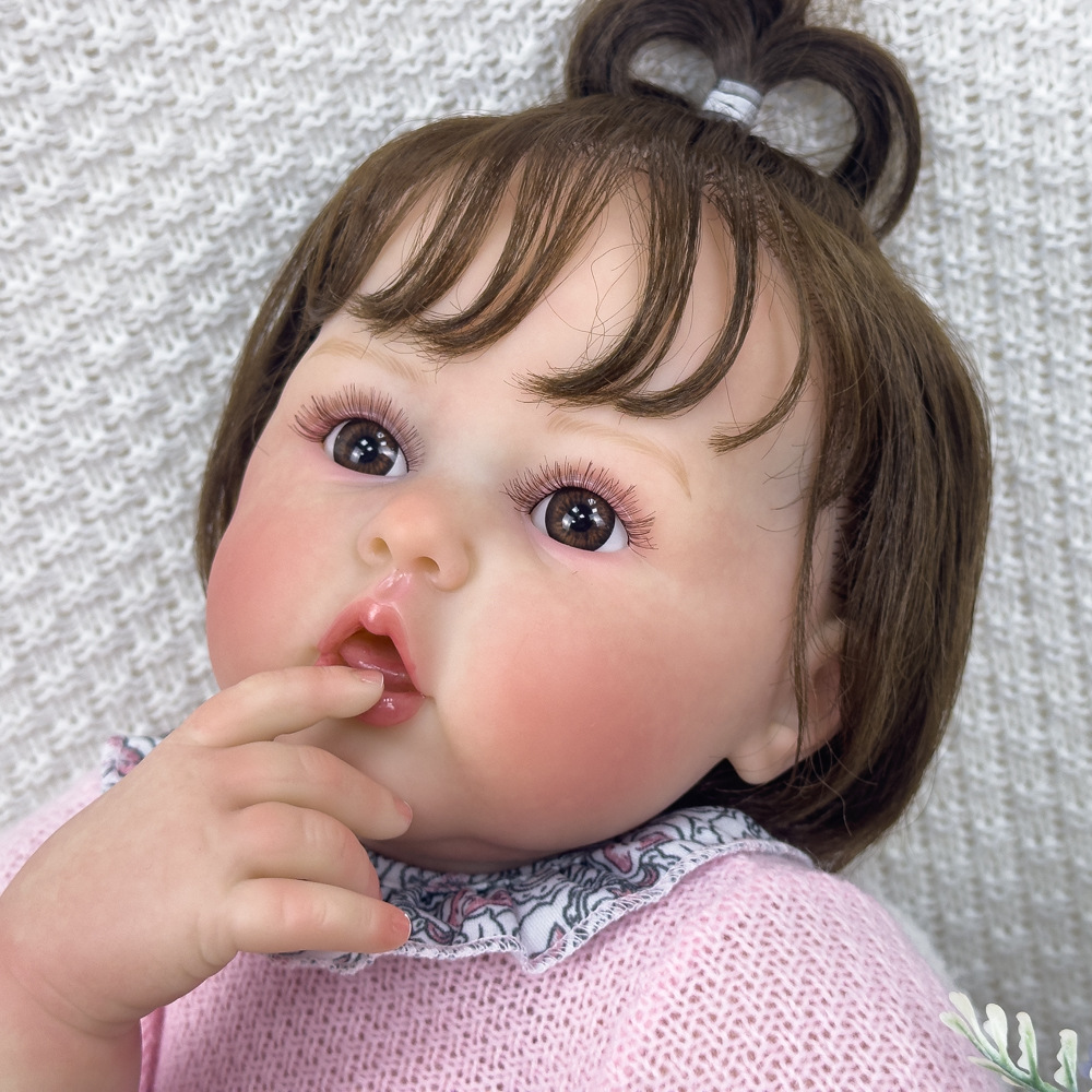 Bebé de 60cm de simulación de goma blanda muñeca de simulación transfronteriza grande muñeca muñeca de niña muñeca