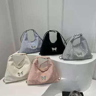 Large capacity double shoulder slung dual-purpose bag ladies 2024 new summer college students class single room commuter bag