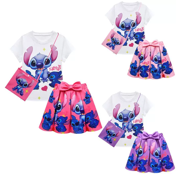 Children's suit star baby stiltzi girls short sleeve pleated skirt bag four-piece 3947 81472