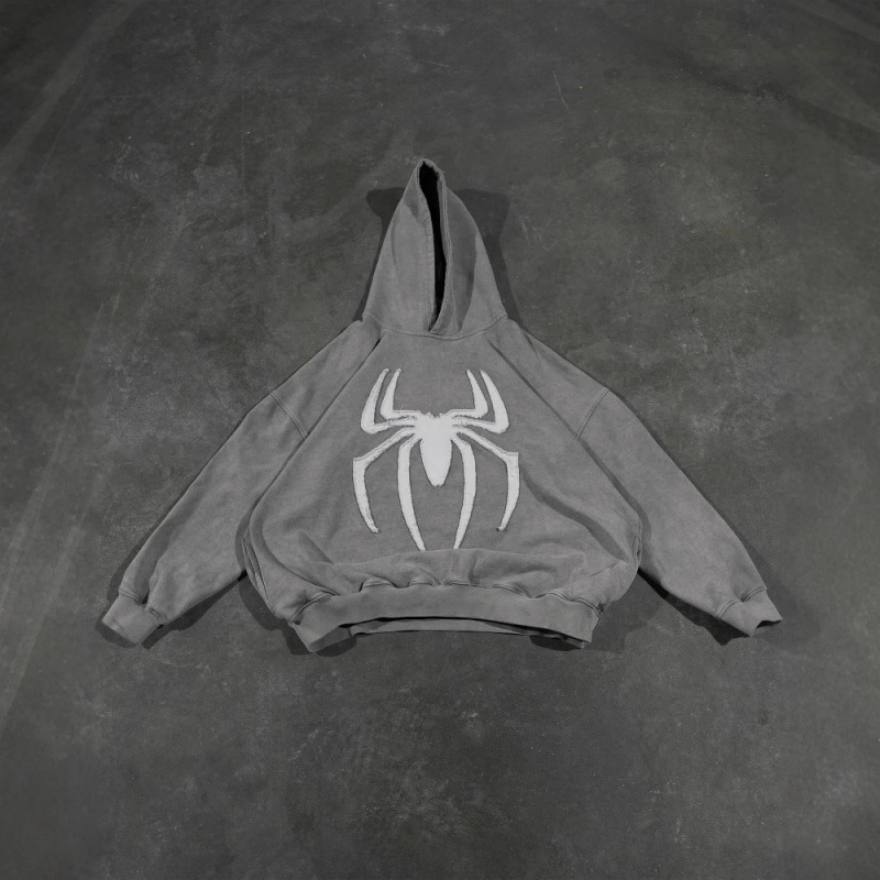 European and American Wholesale Cross-Border Sweatshirt Printed Patchwork Spider Pattern Long-Sleeved Pullover Hoodie Retro Street Trend European and American Wholesale Cross-Border Sweatshirt Printed Patchwork Spider Pattern Long-Sleeved Pullover Hoodie Retro Street Trend