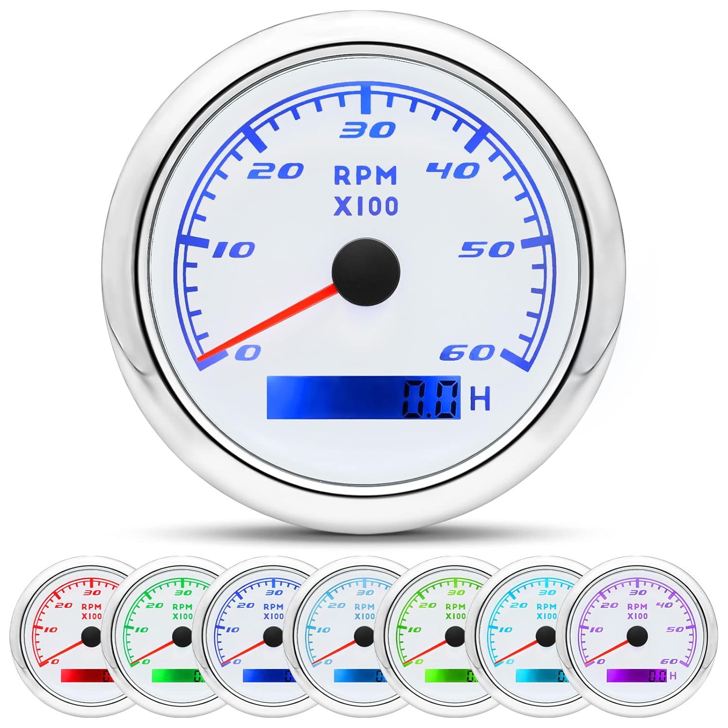 85mm tachometer 12V24V universal model for truck modification, adjustable motorcycle engine tachometer