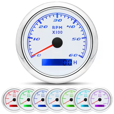 85mm tachometer 12V24V universal model for truck modification, adjustable motorcycle engine tachometer (tachometer)