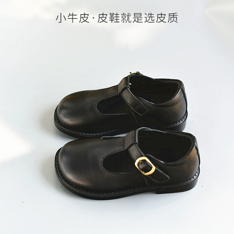 Elite children's universal shoes for leather shoes English style for princess, genuine leather, soft sole