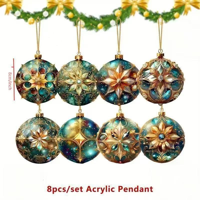 2d平面冰蓝雪花圣诞主题木制派对悬挂装饰适用于节日家居派对装饰