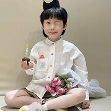 女童衬衫儿童秋装2025新款薄款白色洋气生日礼服衬衣宝宝长袖上衣
