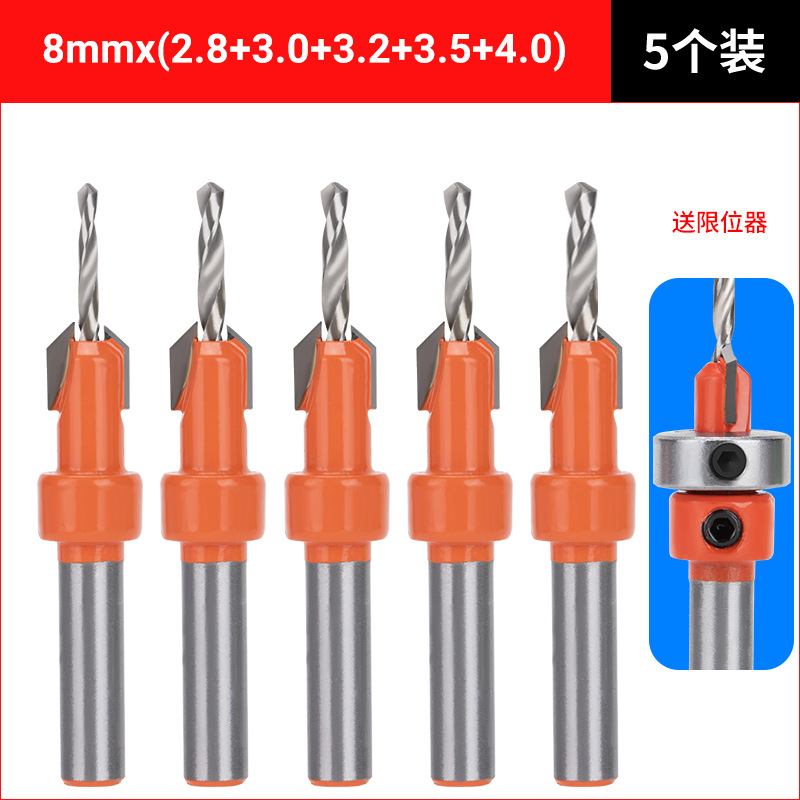 Taladro de agujero avellanado carpintería agujero abridor tornillo cabeza avellanada agujero de perforación tapón agujero profundo