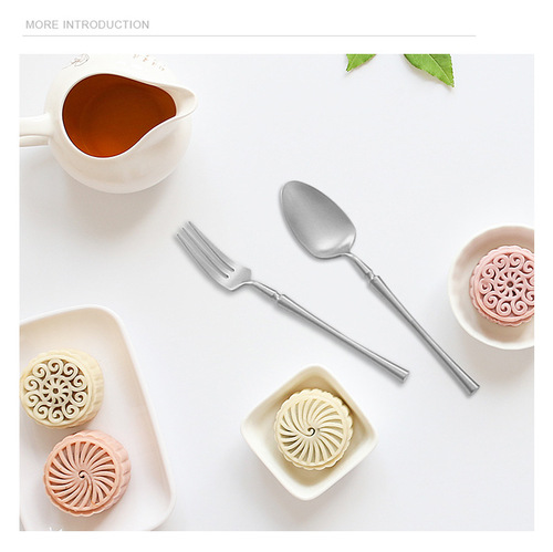 Factory direct sales stainless steel cutlery, fork, and spoon tableware, Western food, dessert, fruit coffee, 304 small waist cutlery, fork and spoon set