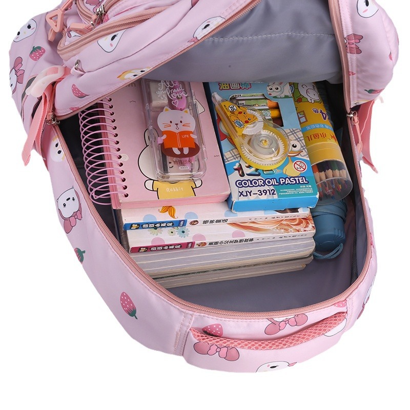 2022 nuevo grado 3-6 escuela primaria mochila de las niñas color de contraste cielo estrellado impresión mochila de la carretilla de los hombres