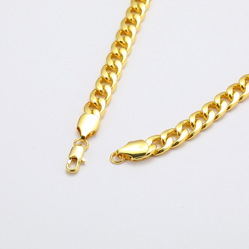 Cuban Chain Necklace For Men Gold And Silver Plated Torques_voghion.com