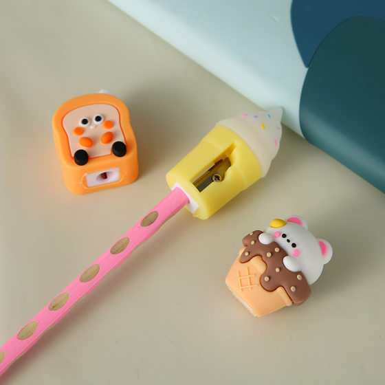 New cartoon ice cream pencil sharpener cute cone ice cream pencil sharpener children's ice cream pencil sharpener stationery gifts