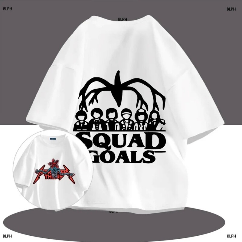Fashionable Stranger Things-Inspired Squad Matching Family T-Shirts, Perfect for Family Outings and Stylish Outfits