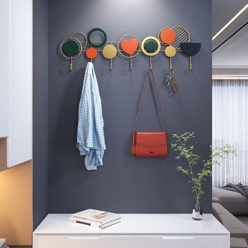 Creative Clothes Hooks for Entry Door, Wall-Mounted Luxury Coat Rack, No-Drill Entryway Coat Hook Behind the Door
