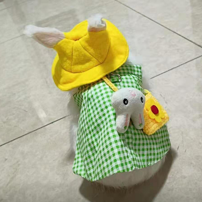 Cross-border new pet rabbit clothes, cat lop-eared rabbit accessories, clothes, leash clothes for taking pictures when going out