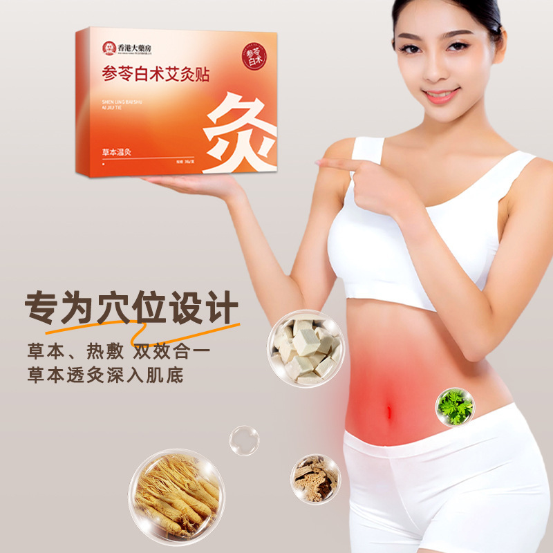 香港薬局 高麗人参と白術灸パッチ 経穴パッチ 軽量パッチ 肩と首のパッチ 腰椎関節パッチ よもぎパッチ|undefined