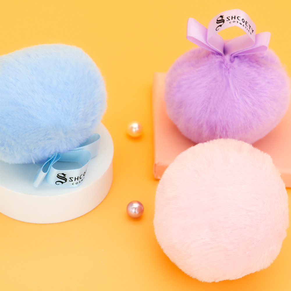 3-color cross-border sparkling Peach high-gloss setting, hairball for brightening the face and contouring the body, diamond sparkling powder puff undefined