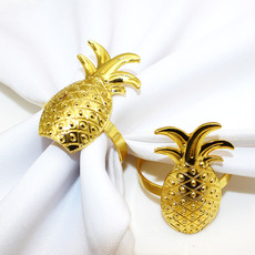 夏威夷酒店新款金色菠萝餐巾环水果餐巾扣金属餐巾圈厂家批发