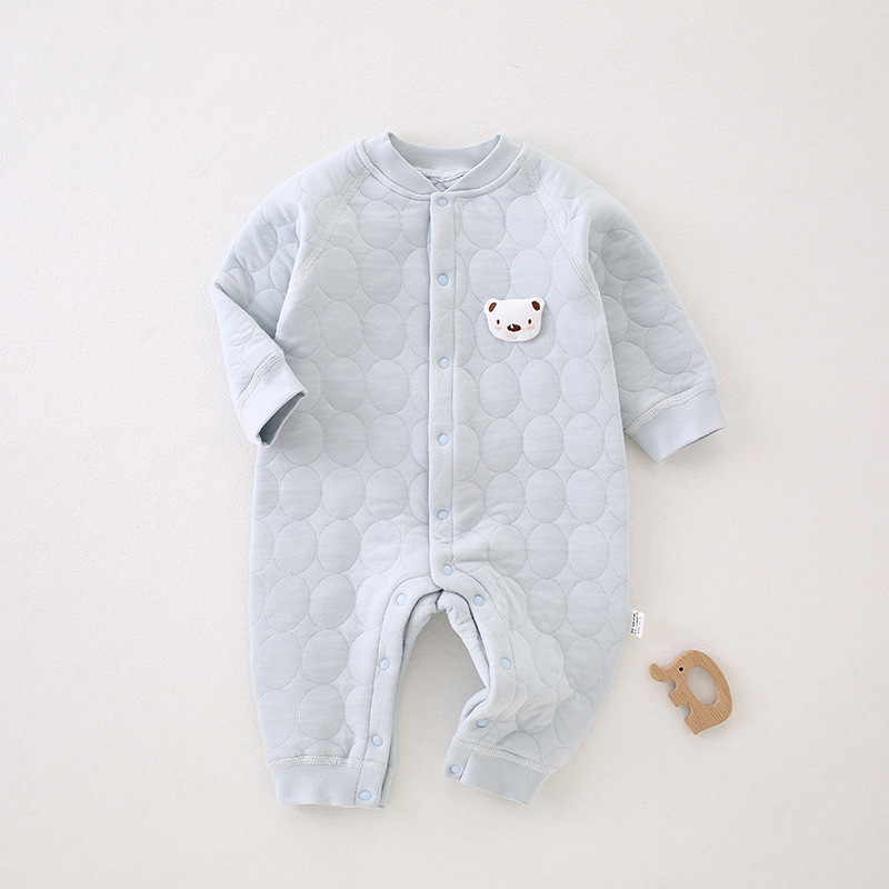 Ropa de bebé recién nacido primavera y otoño tipo A mono hombres y mujeres bebé algodón clip de algodón algodón cálido mameluco de bebé