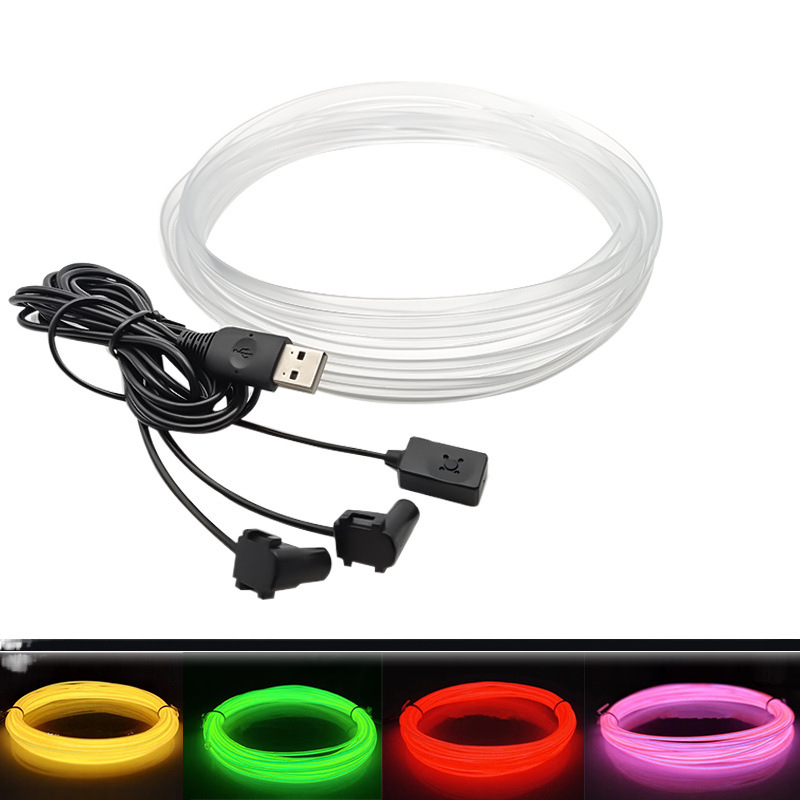 Lámpara de atmósfera montada en automóviles Lámpara de atmósfera LED de fibra óptica colorida Lámpara de ritmo de música Lámpara de modificación image 6