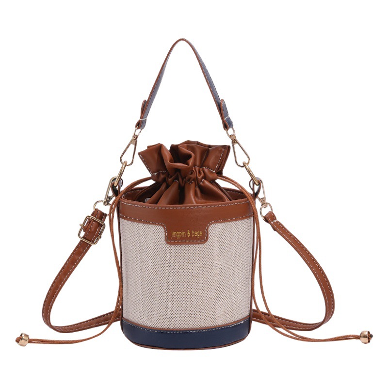 Bolsa de cubo 2023 nuevo estilo coreano bolsa de mujer bolsa de hombro redondo moda retro contraste color mensajero bolsa