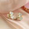 Fashion Jewelry Earrings Cute Dangle Gold Color Floral Flowe