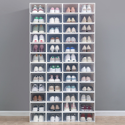 Simple shoe cabinet transparent shoe storage box multifunctional miscellaneous plastic shoe box storage hard box wholesale home shoe rack