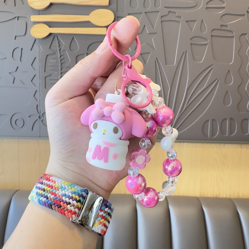 可爱零食三丽鸥花朵珠链挂件HelloKitty情侣书包配饰钥匙扣娃娃机|undefined