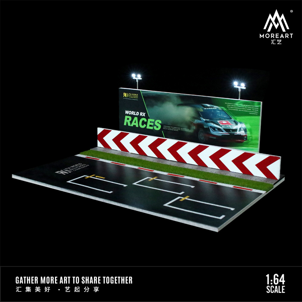 Estacionamiento modelo escena 1:64 simulación de aleación modelo de coche de juguete de almacenamiento de coches pantalla de luz decoración regalo