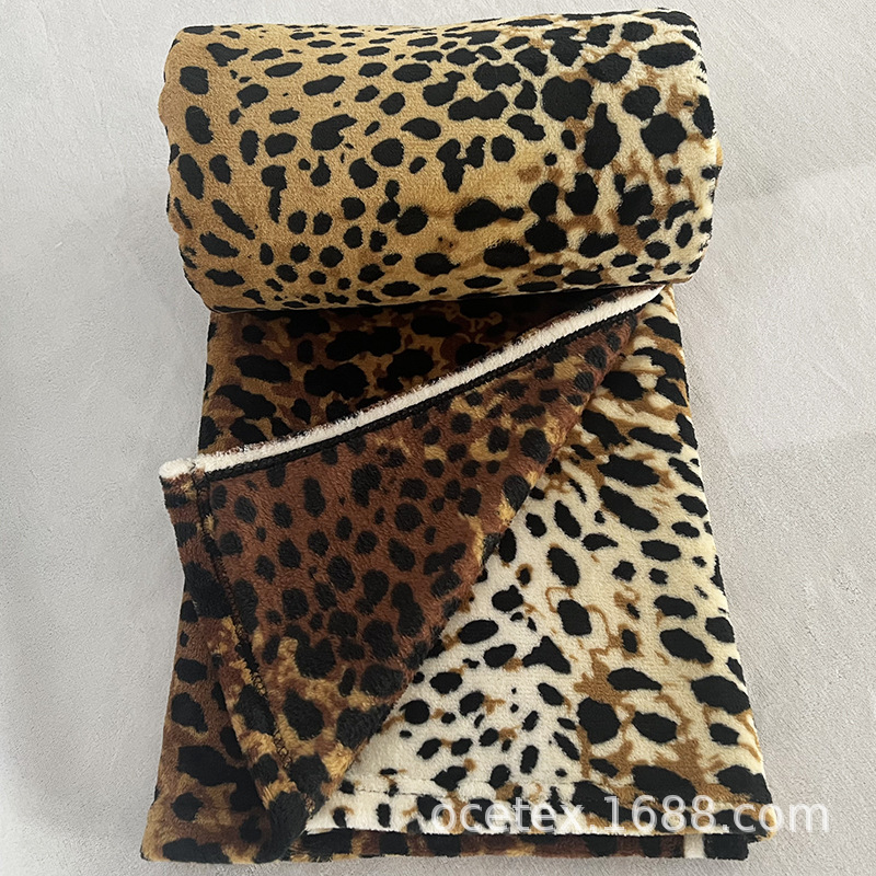 虎纹印花法兰绒毛毯春秋床上用品盖毯亲肤双面法兰绒毛毯厂家批发