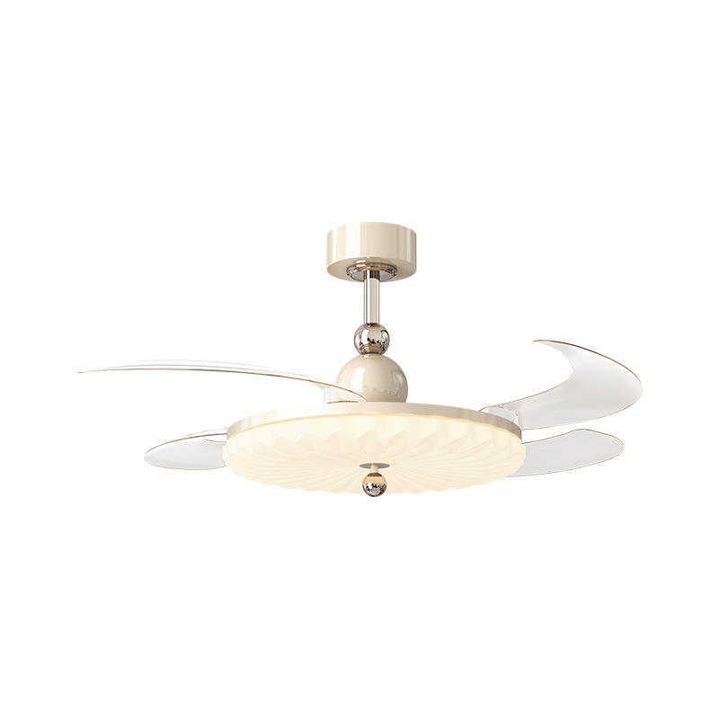 Ventilador invisible 2026 crema viento minimalista comedor lámpara de dormitorio color nuez sala de estar ventilador de techo lámpara de techo 710L