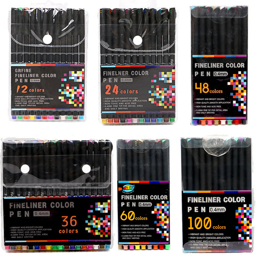 Xile 100-color fine color hook pen stroke pen hand account pen needle tube pen painting pen set Amazon