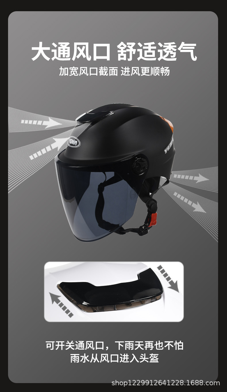 Mustang Electric Vehicle Helmet, Summer Sun Protection and Uv Protection for Men and Women, Does Not Flatten Hair, Safety Helmet, Lightweight Half Helmet for All Seasons