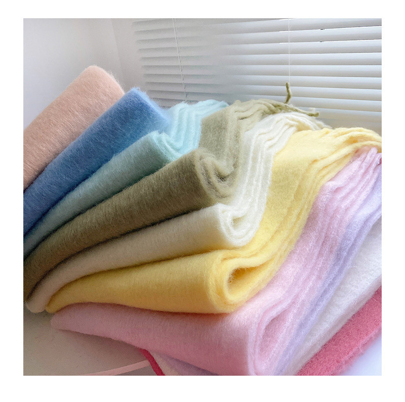 Solid Color Thickened and Extended Scarf for Women, 2026 Autumn and Winter New Korean Style, Versatile Winter Shawl for Students, Pink