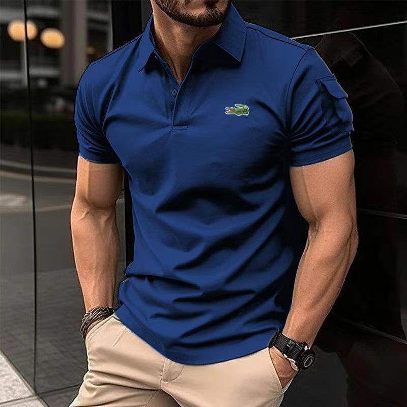 Cross-Border Men's New Summer Style Crocodile Embroidered Polo Shirt Short-Sleeved Lapel Casual Sports Solid Color Quick-Drying Breathable Top Cross-Border Men's New Summer Style Crocodile Embroidered Polo Shirt Short-Sleeved Lapel Casual Sports Solid Color Quick-Drying Breathable Top