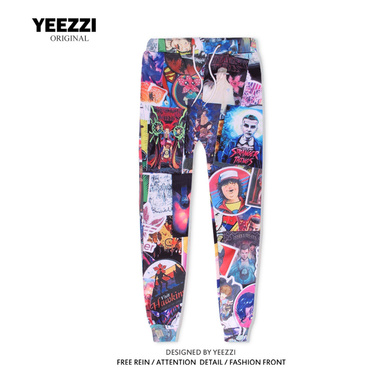 Loose and Versatile Colorful Slimming and Age-Reducing Fashionable Cartoon American-Style Casual Pants Men's Sports Pants Sweatpants Jogging Pants