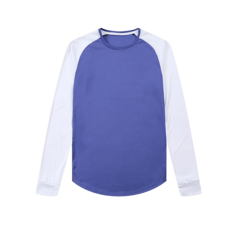 Nueva Fitness correr baloncesto fútbol ropa de entrenamiento camiseta de los hombres Top Ropa de secado rápido del cuello redondo de los hombres de manga larga de los deportes del color