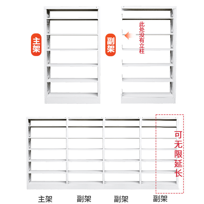 钢制书架图书馆家用儿童书柜绘本架落地置物架家用储物柜收纳三层|undefined