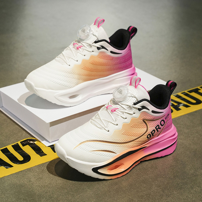 Red Rabbit 9RO zapatos de carrera de otoño 2025 estudiantes de niños amortiguadores de cuero anti-torsión botón giratorio zapatillas deportivas de carrera