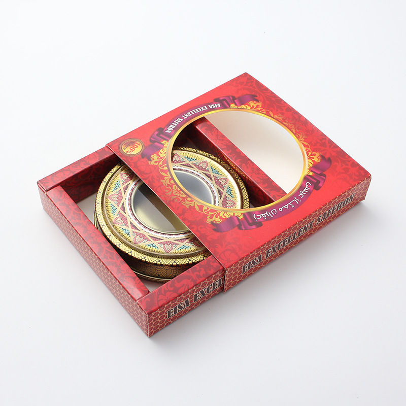 厂家批发伊朗藏红花礼盒包装盒迪拜5g藏红花马口铁盒西红花瓶