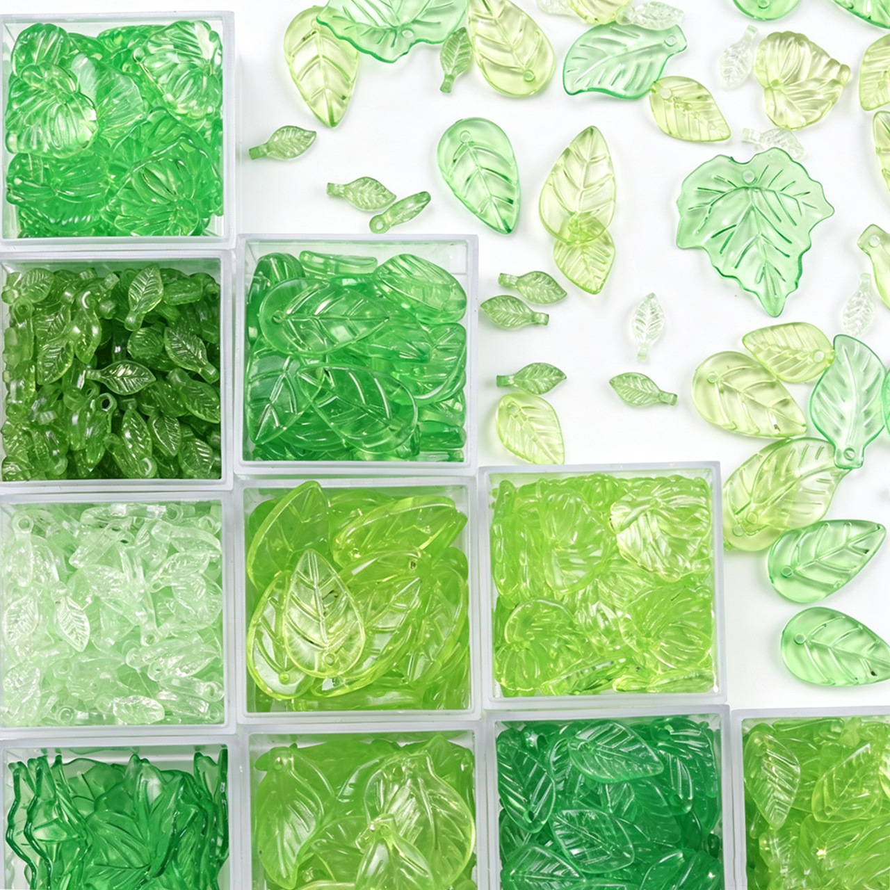 亚克力绿叶子绿色树叶葡萄叶挂坠 diy饰品配件项链耳环吊坠材料