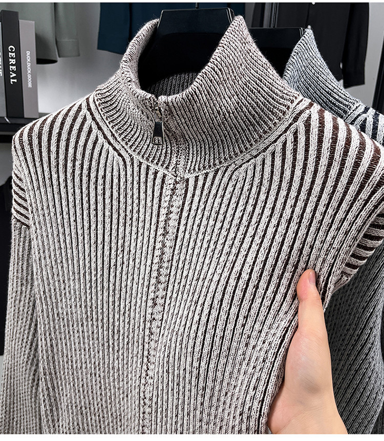 Cardigan suéter hombre otoño invierno engrosado vento perezoso comercio exterior casual outerwear chaqueta de cremallera hombre camisa de punto