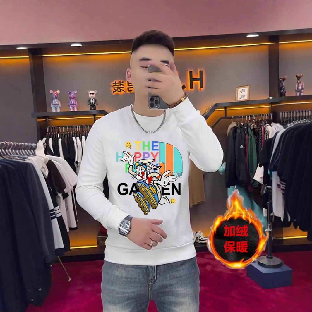 今年潮牌卡通兔子印花卫衣男士时尚个性长袖帅气百搭秋冬打底衫潮