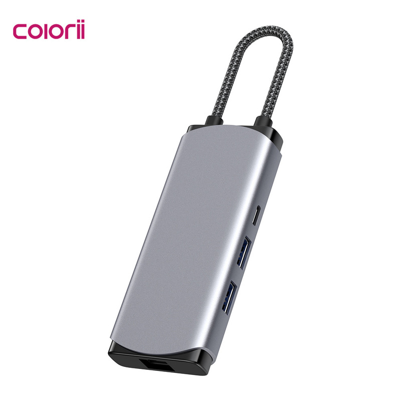 Type-C docking station with 4K HDMI, Gigabit Ethernet port, 10Gbps USB hub, PD fast charging for laptops and mobile phones