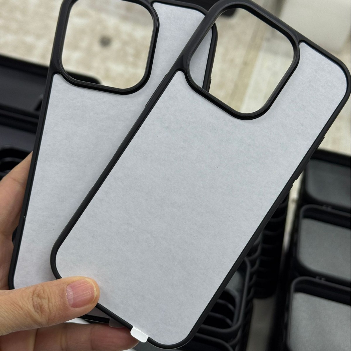 烫印铝片素材ip17二合一手机壳苹果磨砂热转印贴片凹槽ins风