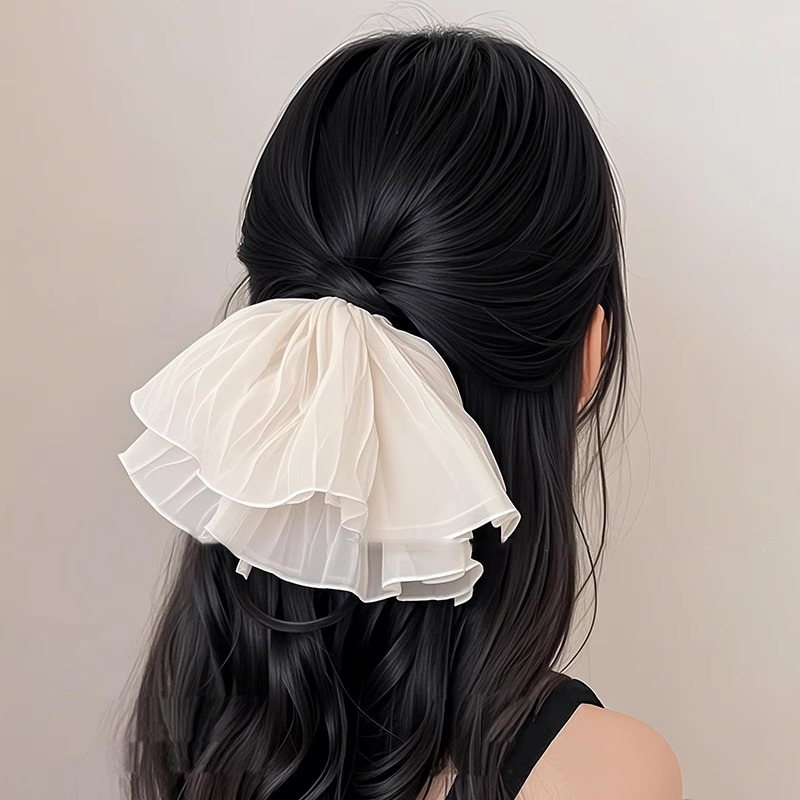 Coreano de alto nivel plegado anillo de cabello de intestino grueso para mujeres 2025 nuevo encantador disco de cabello de princesa cuerda de cabello de bola